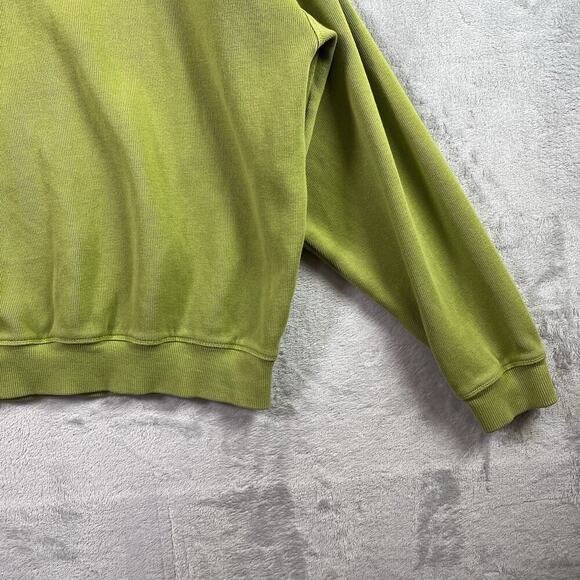 Tommy Bahama 1/4 Zip Sweatshirt Men's Large Green Beachy Summer 100% Cotton - Picture 12 of 13